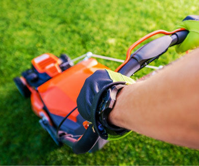 orange push mower